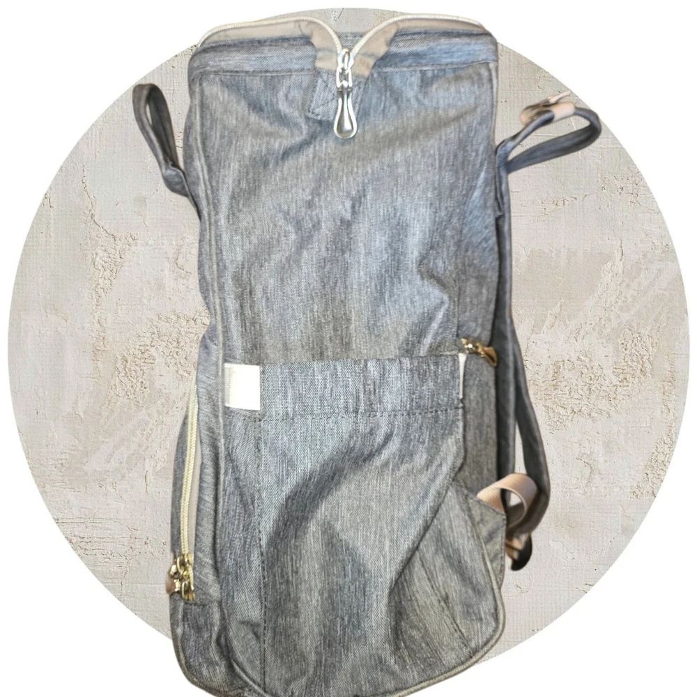 Gray‎ Backpack / Diaper Bag Gold Hardware